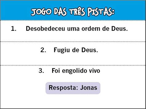 jogo das 3 pistas cristão,jogo das 3 dicas